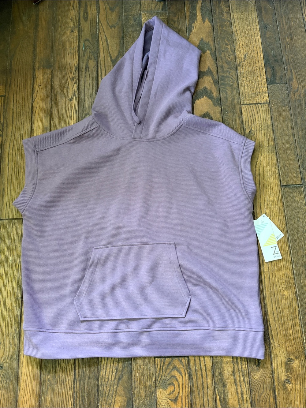 NWT This is a Z by Zella purple sleeveless ottoman hoodie